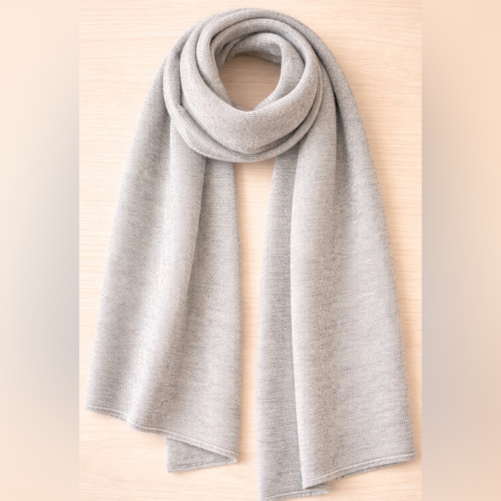#26 Jack & Missy Heather Gray Soft Knit Wrap Scarf NWOT